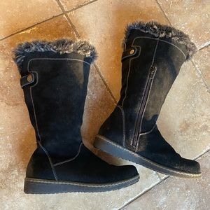SPRING STEP Women Black Winter Boots Size 7 Suede Leather